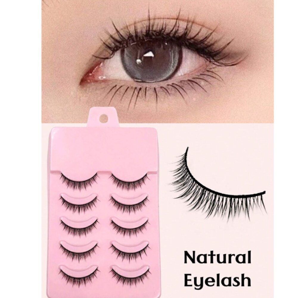 New! 5 Pairs Lashes Manga Lashes Wispy False Eyelashes Thin Band